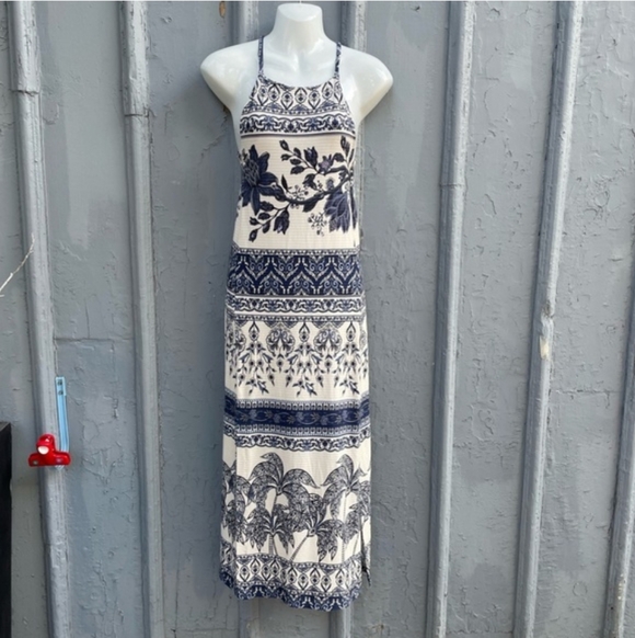 Farm Rio Ribbed Paisley Print Maxi Dress, size Small - Picture 2 of 13